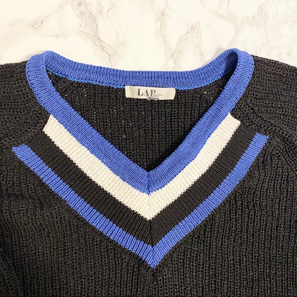 LAP Knit Short Sleeve Top Black Size Small - Picture 2 of 7